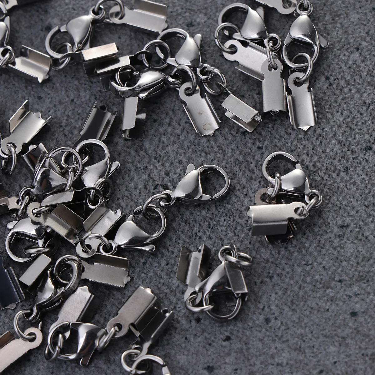 

48pcs Lobster Claws Clasps Stainless Steel Jewelry Accessory Secure Necklaces Bracelets Easy Closure Fit Chain