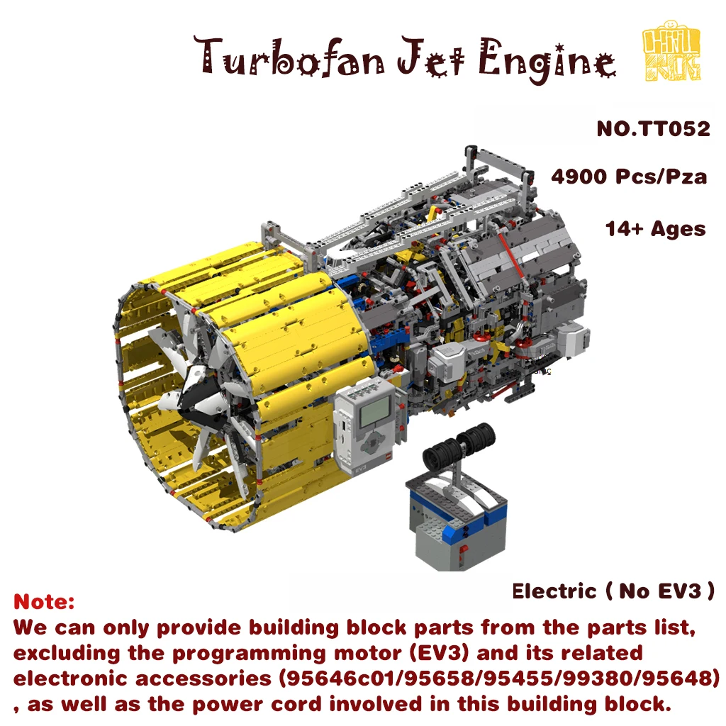 

MOC TT052 Turbofan Engine Model With PDF Drawings Building Blocks Bricks Kids DIY Toys Birthday Christmas Gifts