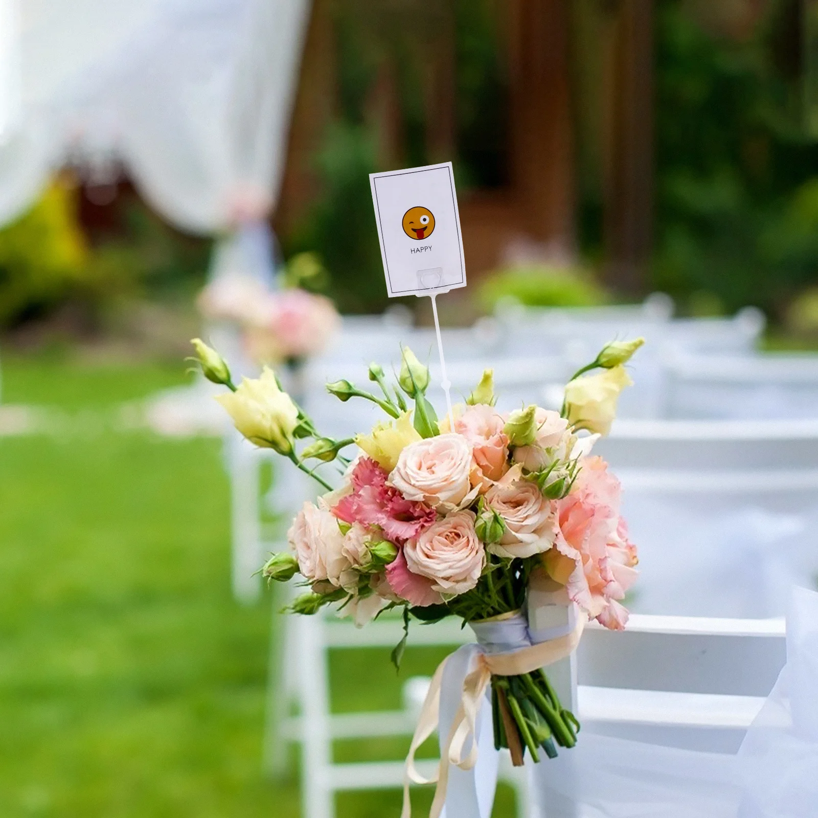 

50Pcs Plastic Floral Clip Bouquet Holder Easy Clip Stand Firm for Wedding Birthday Graduation Party Floral Memo Photo Note