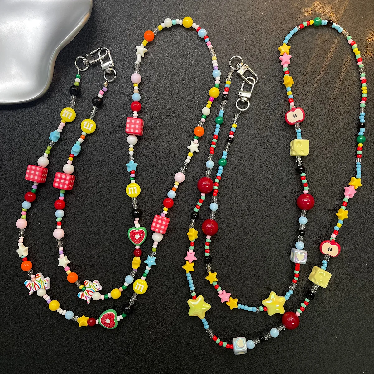 

Colorful Bamboo Beads Diagonal Chain Girl Chain Halter Neck Lanyard Chain Shoulder Strap Bag Chain Crossbody Mobile Phone Chain