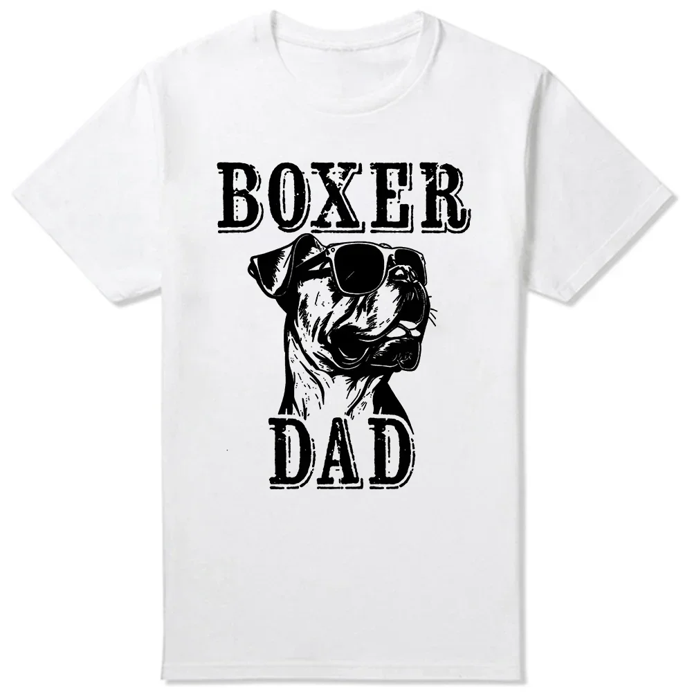 2024 Casual Basic T-shirts Funny Boxer Dog Owner Best Dog Dad T Shirts Tee Tops Round Neck Short-Sleeve Fashion Tshirt Clothing