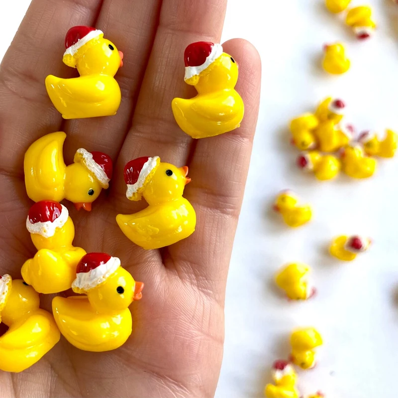 10/20Pcs Mini Resin Christmas Ducks Miniatures, 20mm Animals Figurines for Home Micro Landscape Plant Pot DIY Decor Accessory
