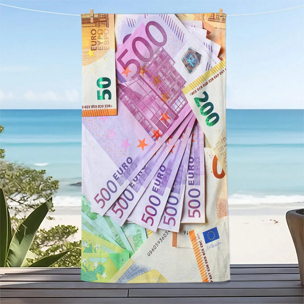Modern European 500 Euros Towel,For Travel Gym Sauna Travel  Shower Camping Quick Dry Sports Beach Towels Soft Pool