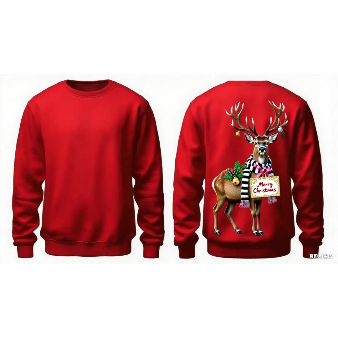 Weihnachten Rentier Grafik Hoodie 3D Druck Frühling Herbst Mode Freizeit Vielseitige Streetwear Herren und Damen Y2K Hoodies