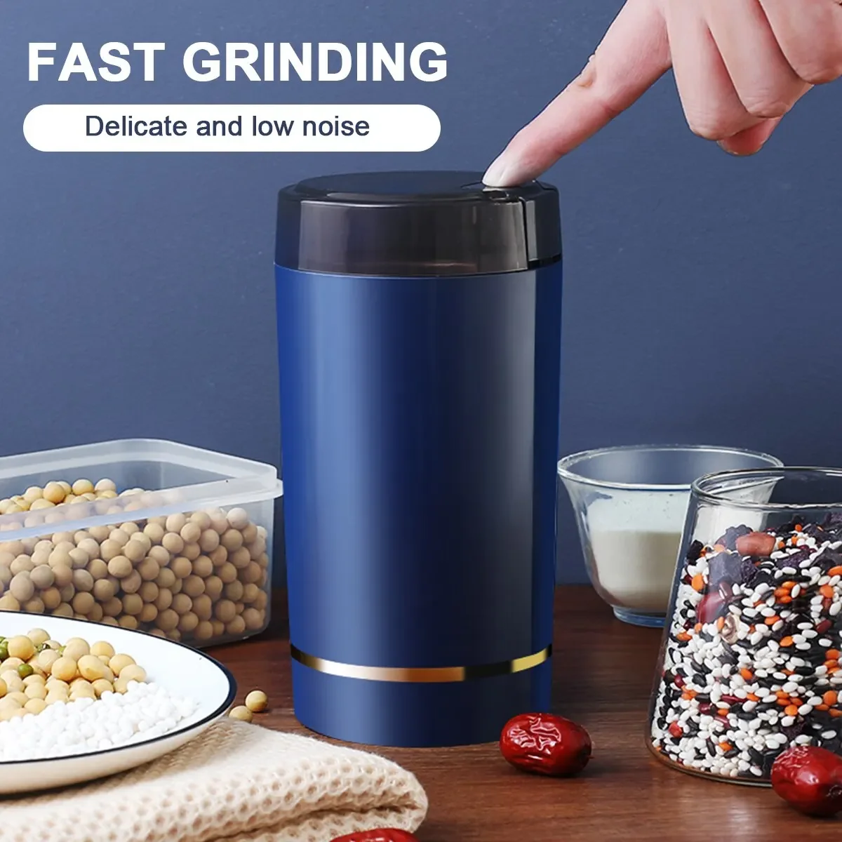 For Grinder Herb Nuts Grains Pepper Grass Spice Flour Mill Cafe Beans Detachable  Grinder Machine 50g