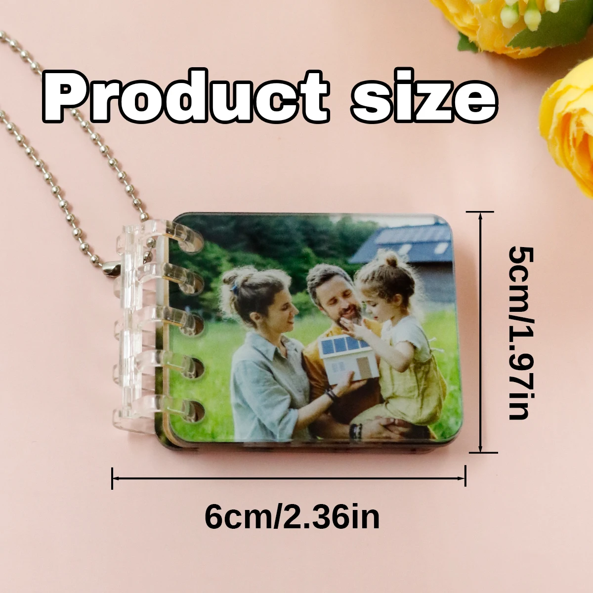 Custom 4 Photos Acrylic Photo Album Bag Ornaments,Personalized Purse Charms For Handbags,Customized Picture Keychain,