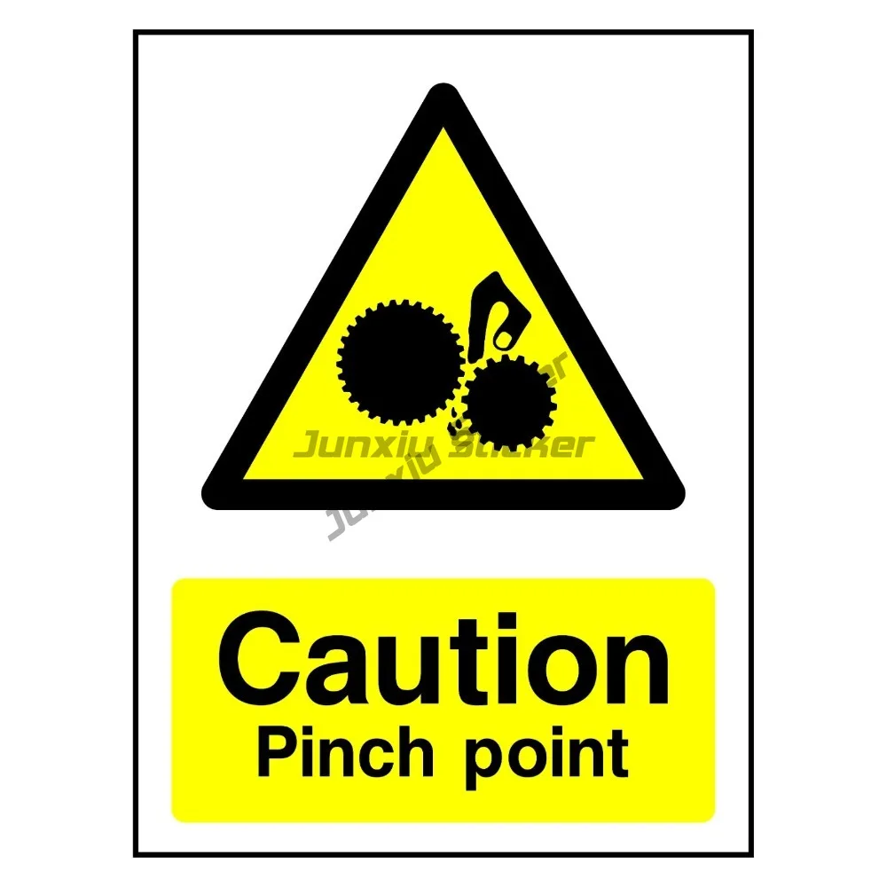 Caution Pinch Point Sign Or Sticker Anti Scratch Decor Graphic Car Scratch Cover Rv Stickers Motorcycle Cup Decals Waterpro