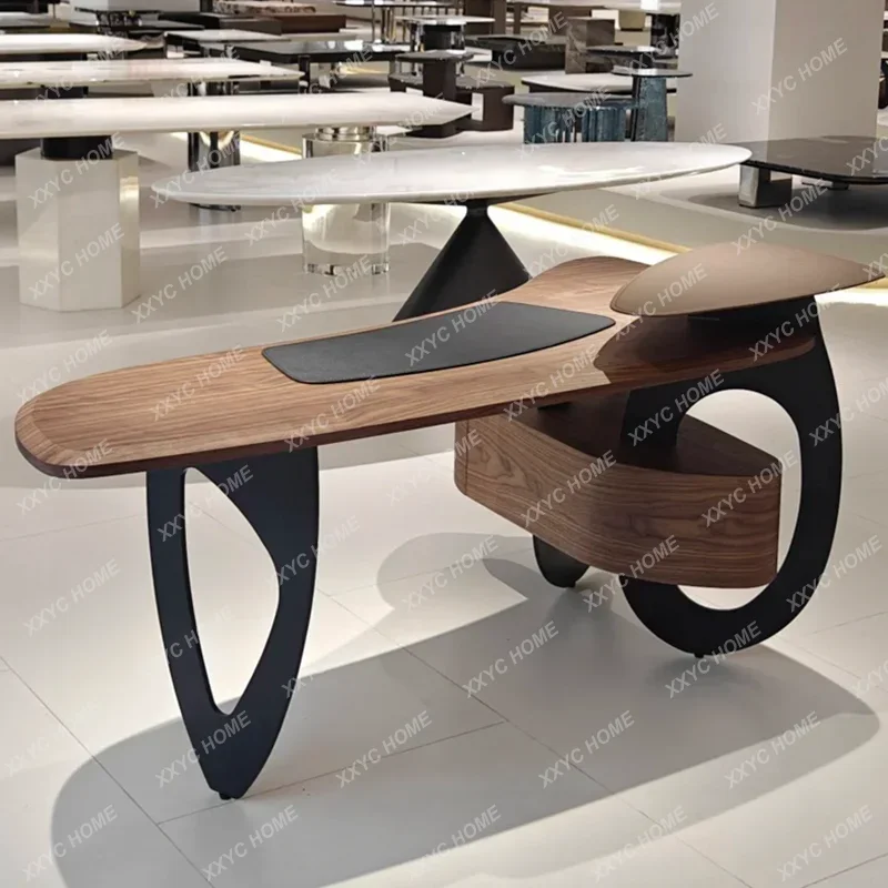 

Современный минималистичный угловой стол в итальянском стиле, стол руководителя, стол для начальника, в скандинавском стиле.