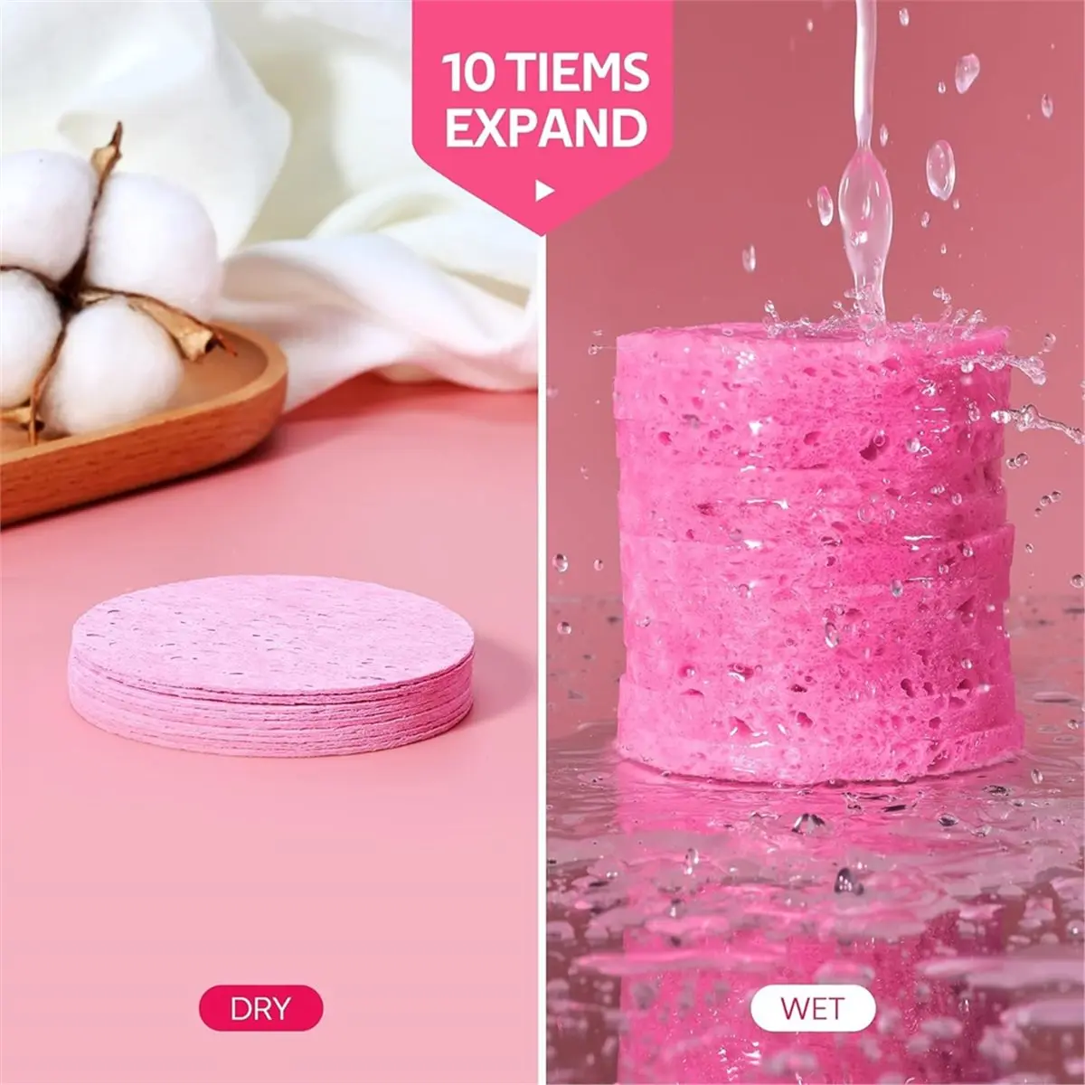 [N84R] 60pcs Count Compressed Sponges for Daily Cleansing and Exfoliating, for , Disposable Sponge