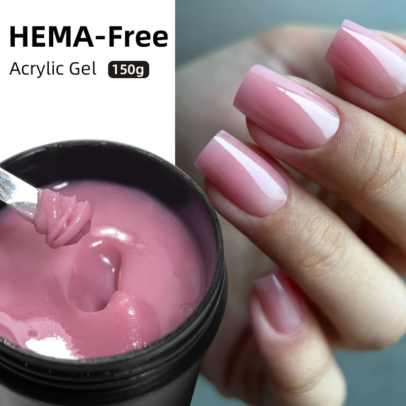 MSHARE 150ml Acrygel Hema TPO Free Nude Milky Pink Clear Poly Nail Gel Construction Extension Acrylic Gel Salon Quality Bulk Jar