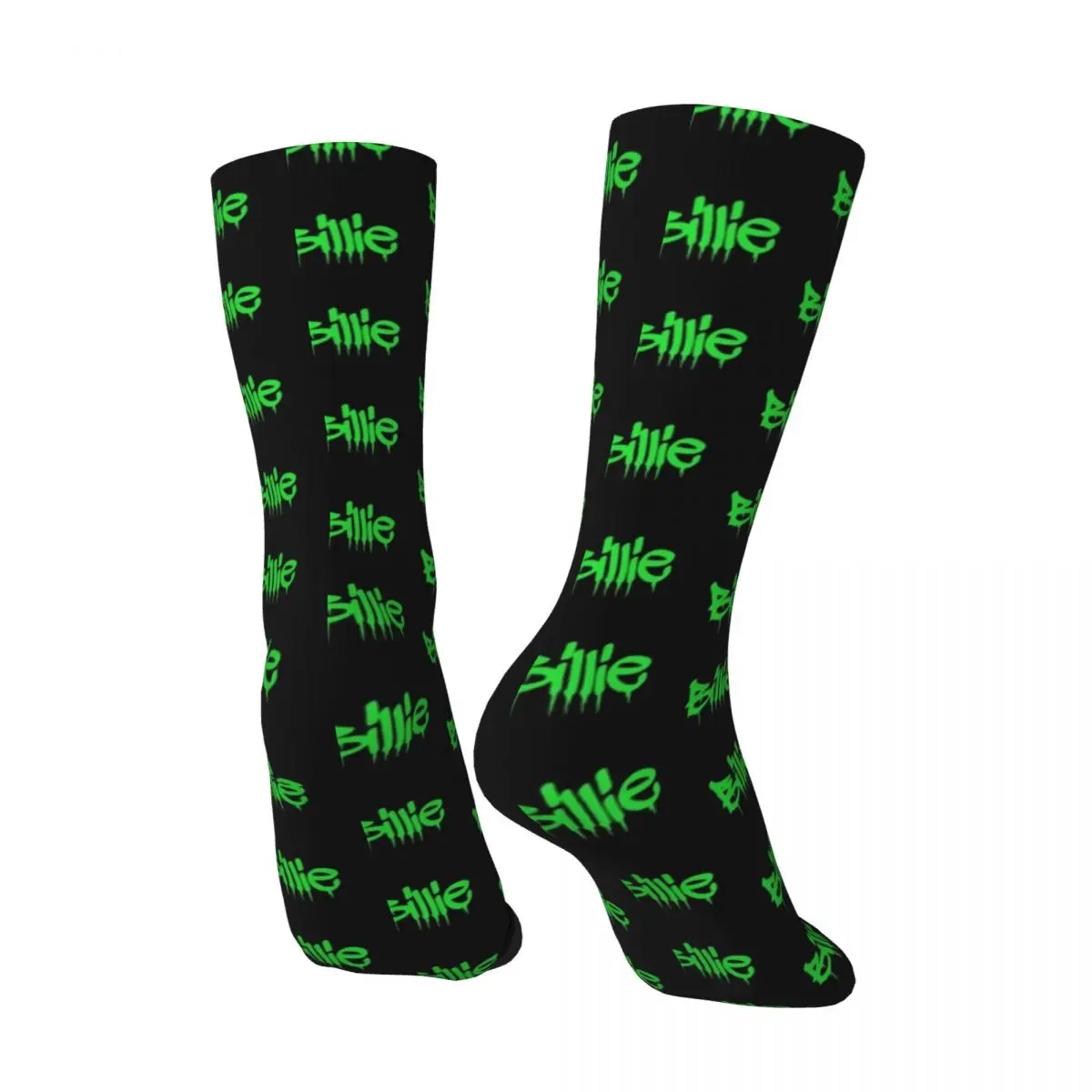 B-billies Stockings Ladies Black and Green Socks Soft Breathable Casual Socks Autumn Skateboard Non-Slip Custom Socks Gift