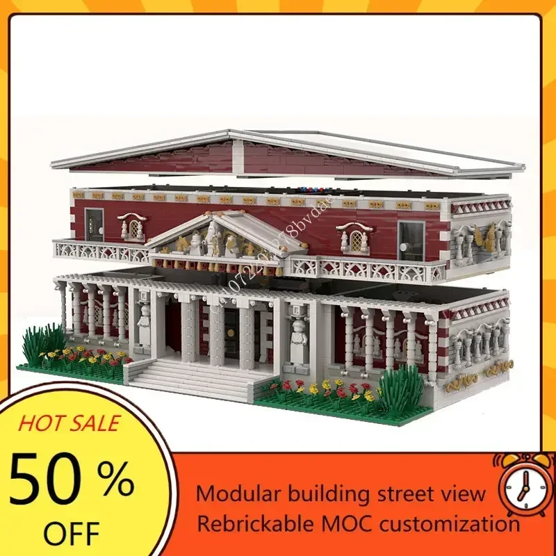 MOC-décennie s de Construction Modulaires de Musée Archéologique, Modèle Créatif de Vue sur la Rue, Bricolage d'Architecture, Assemblage Éducatif, Jouets Cadeaux