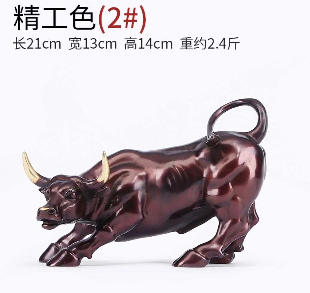 

GOOD LUCK Charging Bull Wall Street Bronze statue home Company thriving business Money bring Sculpture