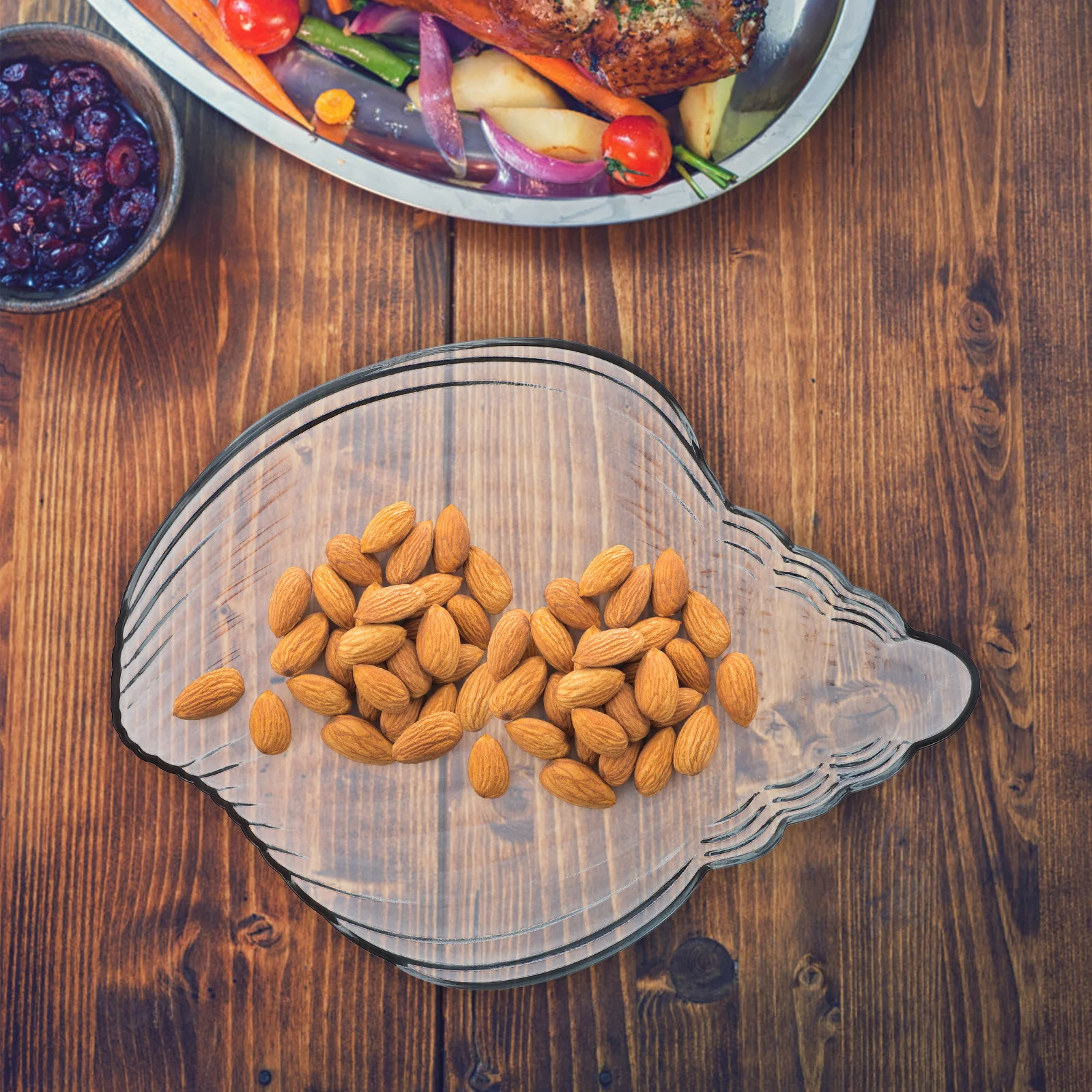 

4Pcs Dried Fruit Plates Wear Resistant Conch Shape Multi-Purpose Snack Candy Serving Plates for Household Use Dried Fruit Plate