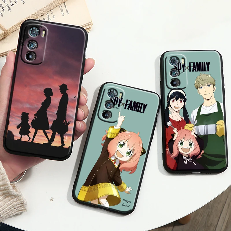 Anime SPY×FAMILY Cute Tpu Silicone For OPPO A98 A96 A94 A74 A72 A57S A55 A53S A15S A16K A5 Black Cover