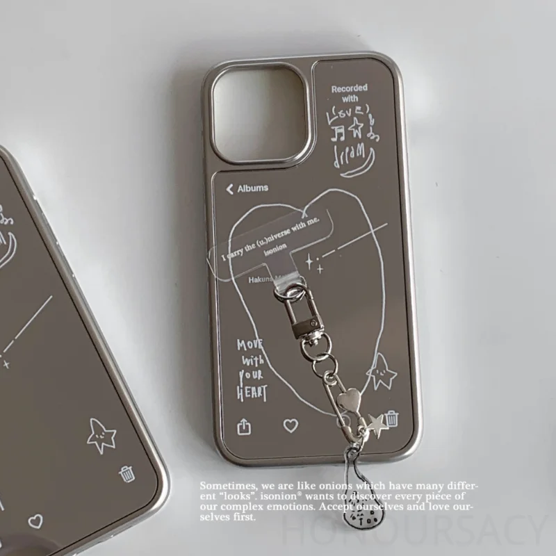 

Оригинальный защитный чехол для телефона с зеркальным дизайном для Iphone 17 16 15 14 13 12 Pro Max и 15 Pro 17AIR, уникальная задняя крышка для девочек на выбор