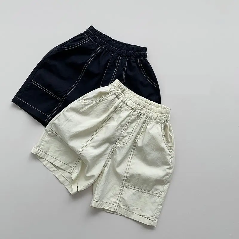 

2024 Summer New Children Casual Shorts Solid Boys Girls Loose Shorts Cotton Kids Clothes Baby Casual Pants Toddler Middle Pants