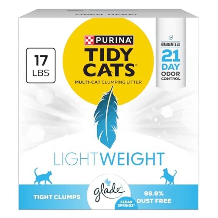 

【Spot goods】Purina LightWeight With Glade Clear Springs Multi-Cat Clumping Low Dust Scented Cat litter - 17 lb. Box