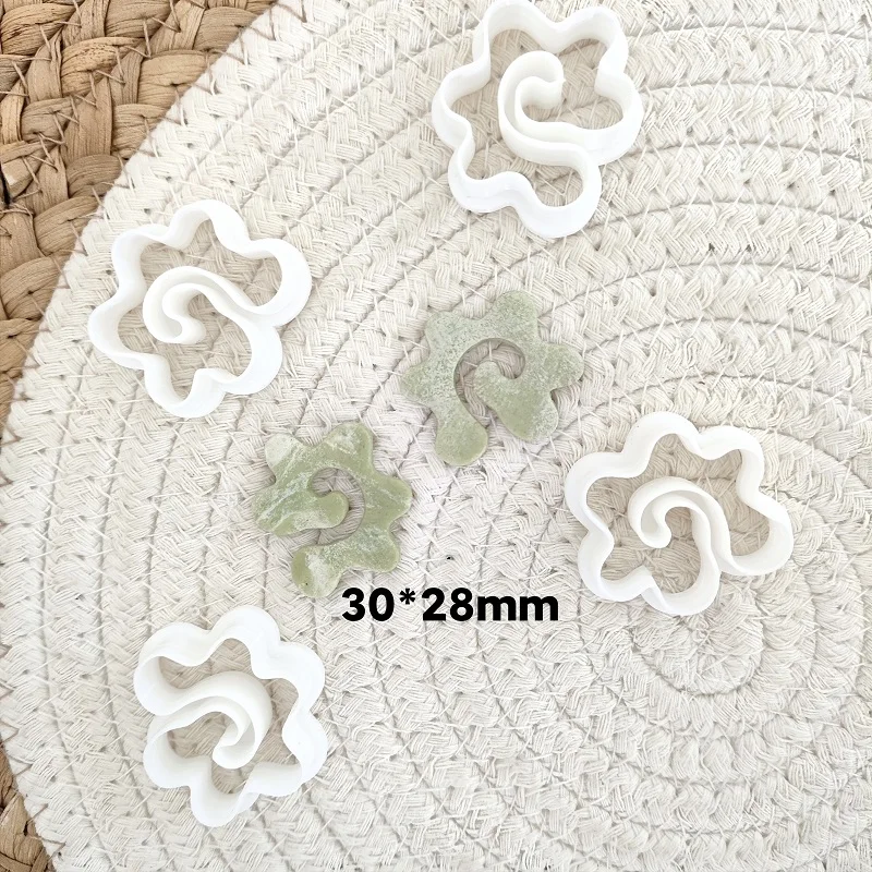 DIY French Wave Soft Pottery Earrings Clay Mold INS Curve Earring Jewelry Clay Cutter Handmade Earring Jewelry Pendant Clay Tool