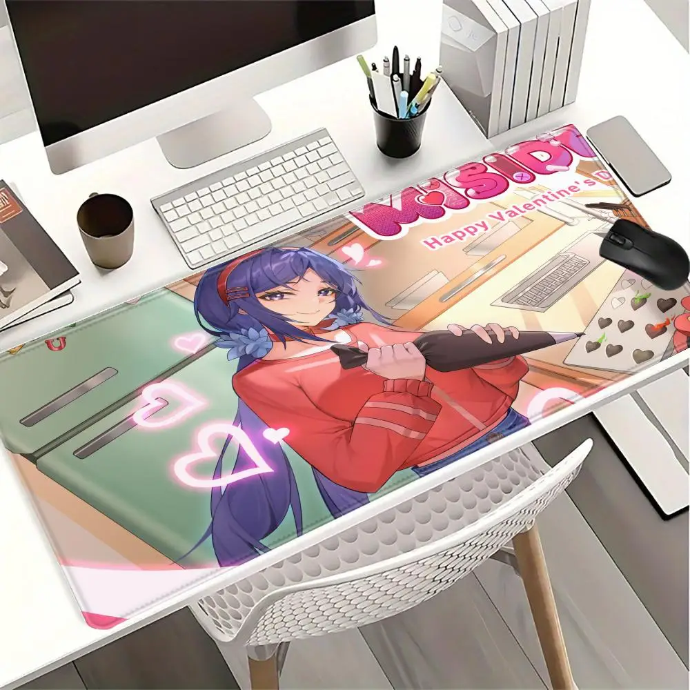

HD Print Horror Game Girl MiSide Mouse Pad Keyboard Mousepad Large Size 900X400 Desk Decoration Mat Gamer Office Carpet Home Pad