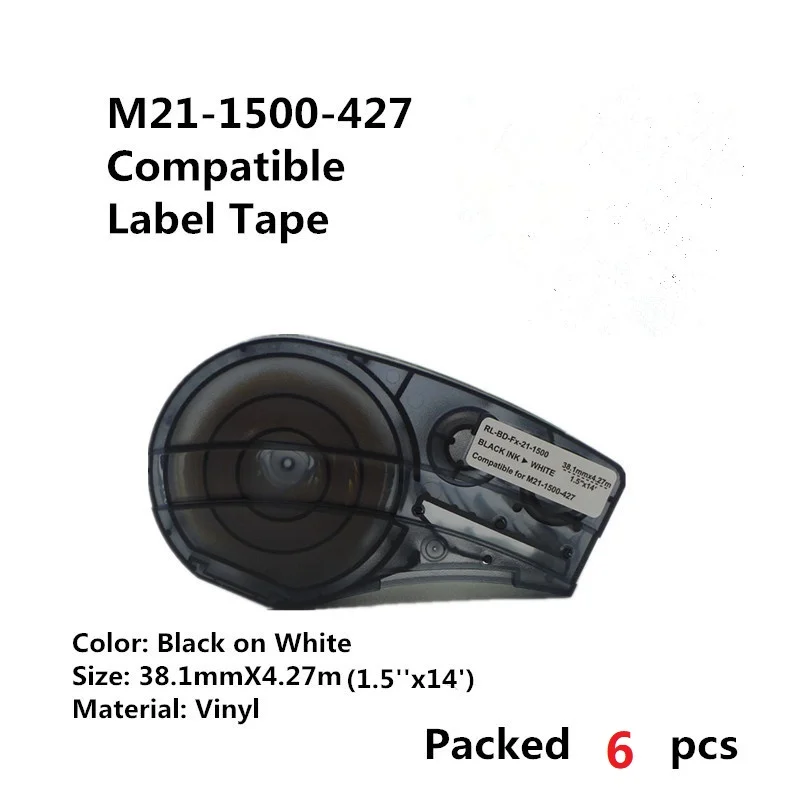 Outdoor Waterproof Compatible Cable Wire Marking Lab Fiber Label Tape M21-1500-427Ribbon For Brady BMP21 Plus Industrial Printer