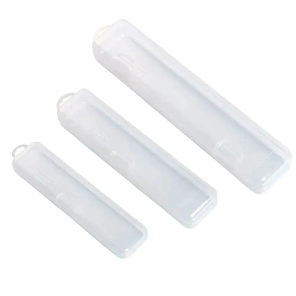 1Pcs Eyebrow Pencil Tableware Chopsticks Makeup Brush Storage Box Transparent Portable Plastic Box Organizer Multifunctional