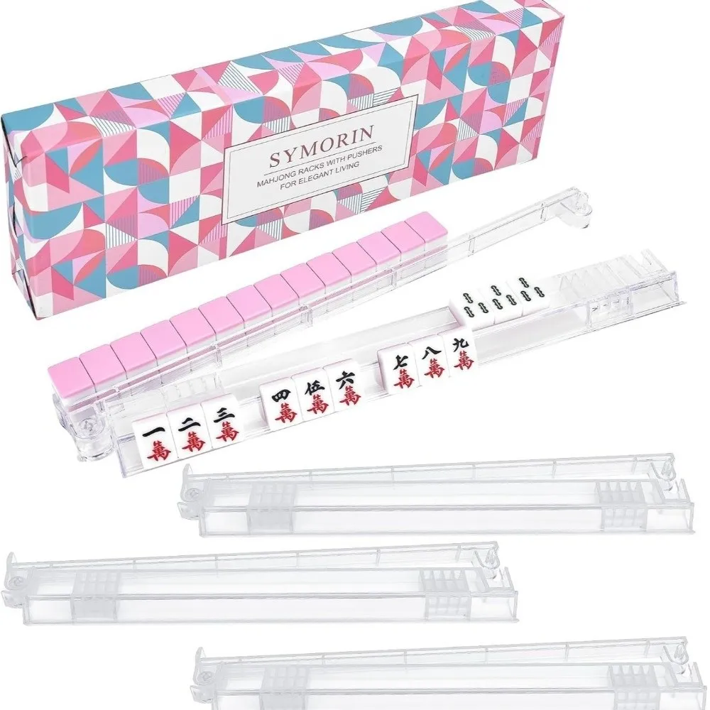 Support pour tuiles de mahjong antidérapant, transparent et durable, emballage cadeau élégant, accessoires robustes pour mahjong américain