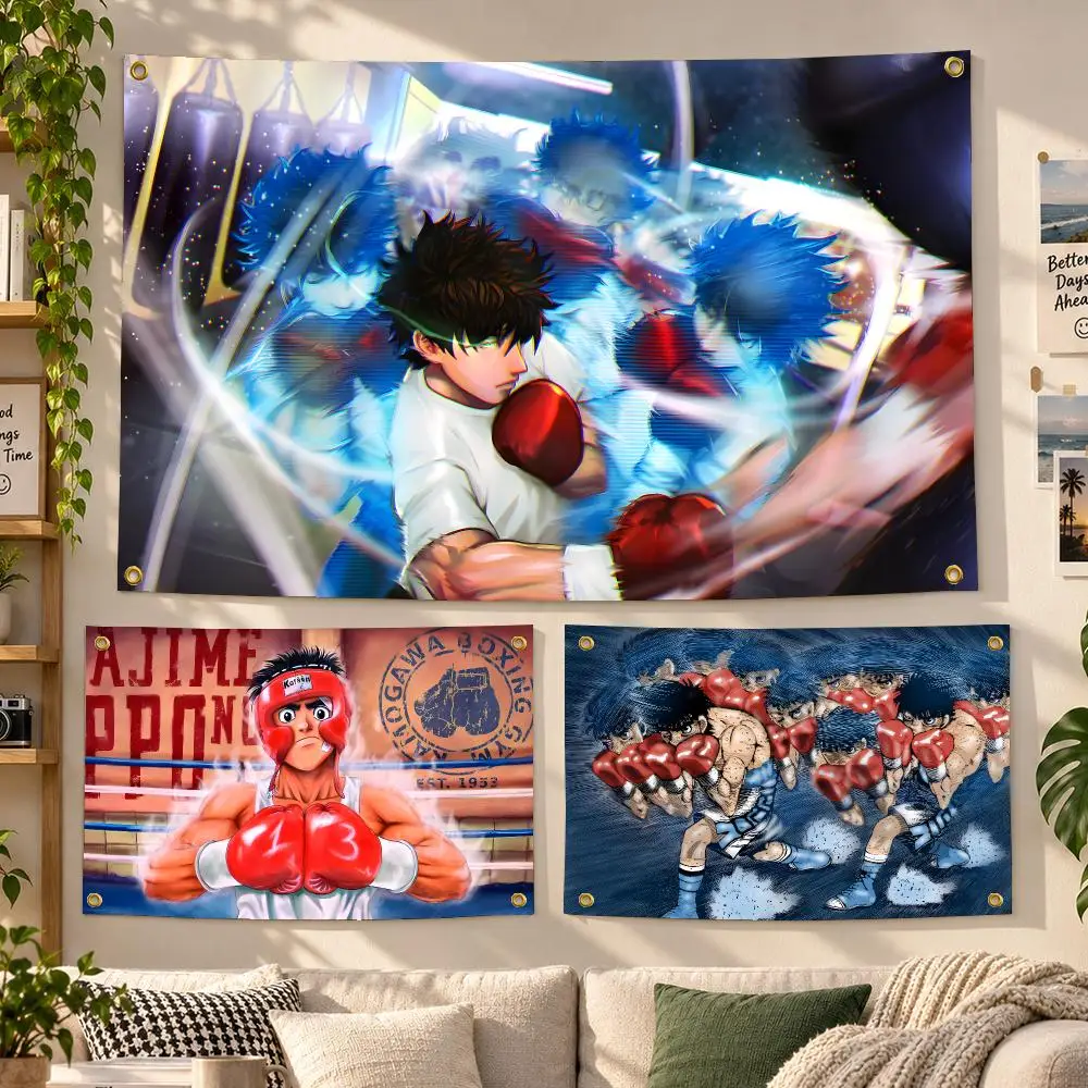 Anime Hajime no Ippo Boxing Flags Personalized Banner Flag Room Dorm Camping Picnic Garage Bar Outdoor Wall Decor