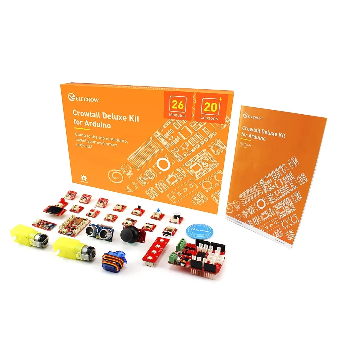 Crowtail-Deluxe Kit for Arduino Electronic Component DIY Kit  Programing Learning Kit for Arduino with 26 Modules 22 Lessons