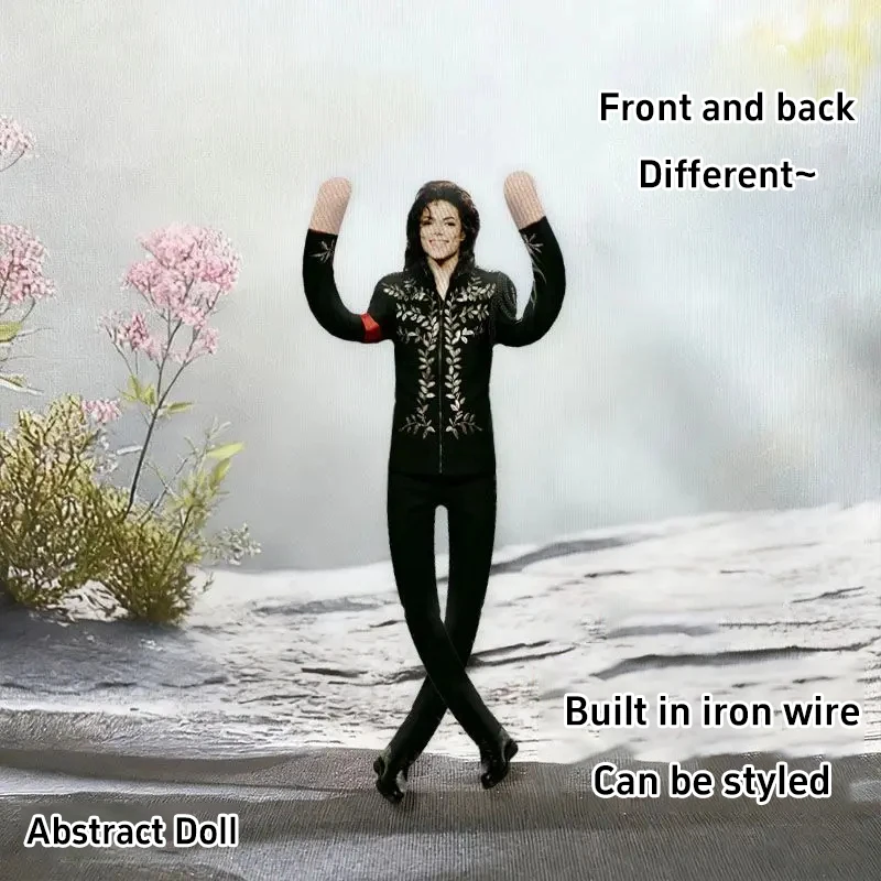 Neue Pop-König Michael Jackson Plüschpuppe Cosplay-Requisite mit flexiblen, beweglichen Gelenken – MJ Plüsch-Abstrakt-Figur, Sammlerstück, Partygeschenk für Fans