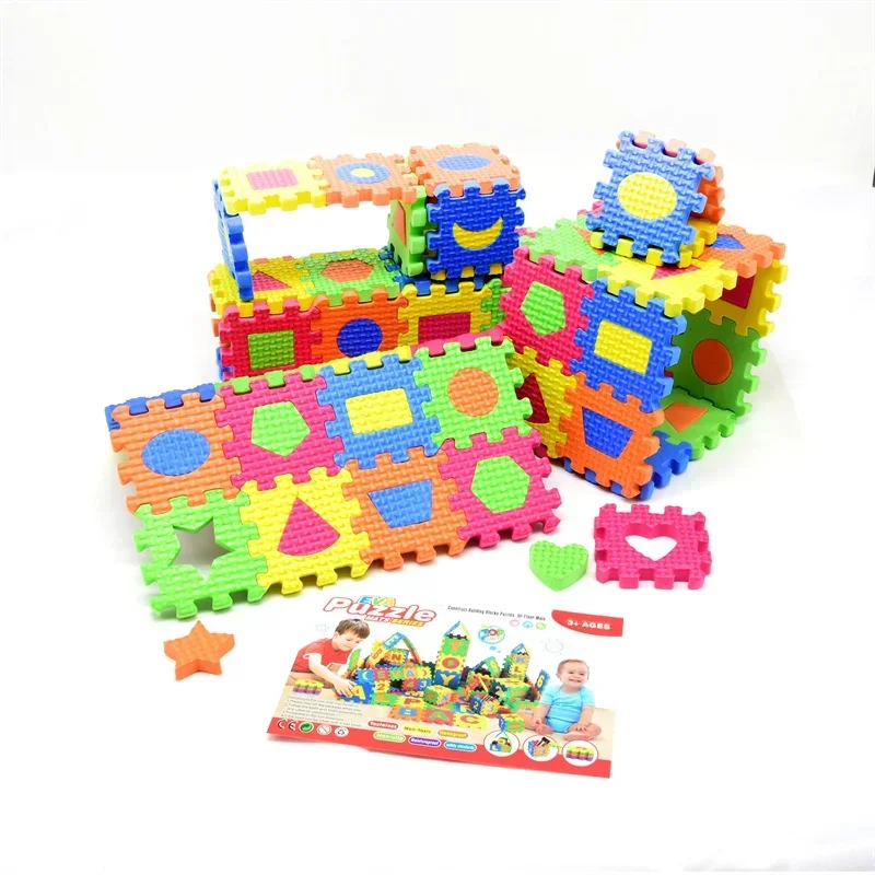 36/60Pcs Middle/small Environmentally Geometric Shape EVA Foam Puzzles Animal Play Mat Baby Toys Kids Newborn Educational Gift