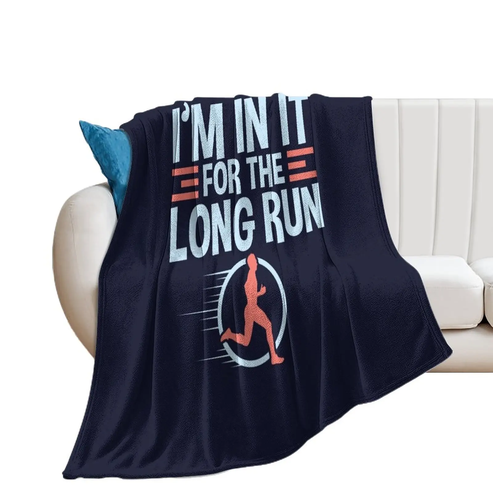 Runner Quotes Gifts - I'm In It For The Long Run Throw Blanket Beach Designers Blankets Sofas Of Decoration Blankets