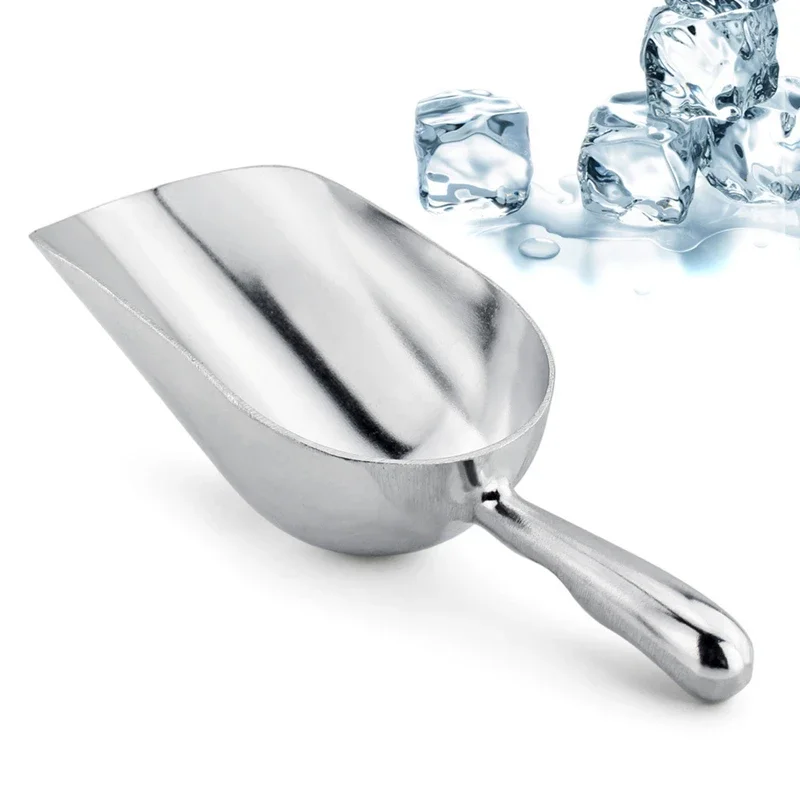 Stainless-Steel Ice Cube Scoop Bar Buffet Kitchen Spice Candy Flour Nut Scoop Spoon Dry Goods Shovel Party Kitchen Accessories