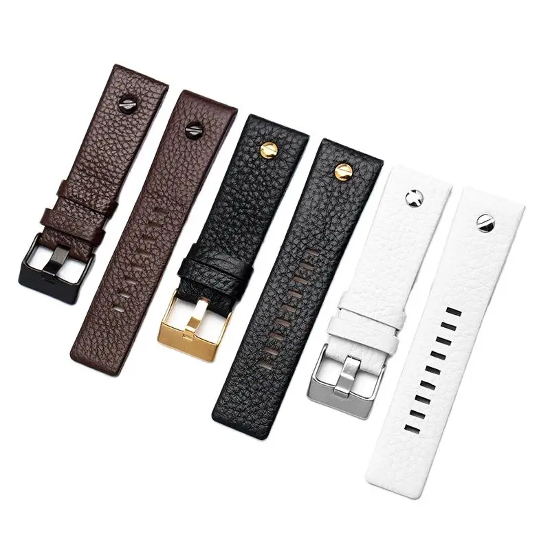 New Fashion Cowhide Watchband with rivet Watch Strap Belt Bracelet for Diesel DZ7313 DZ7333 7322 7257 4318 7348 7334 Replacement