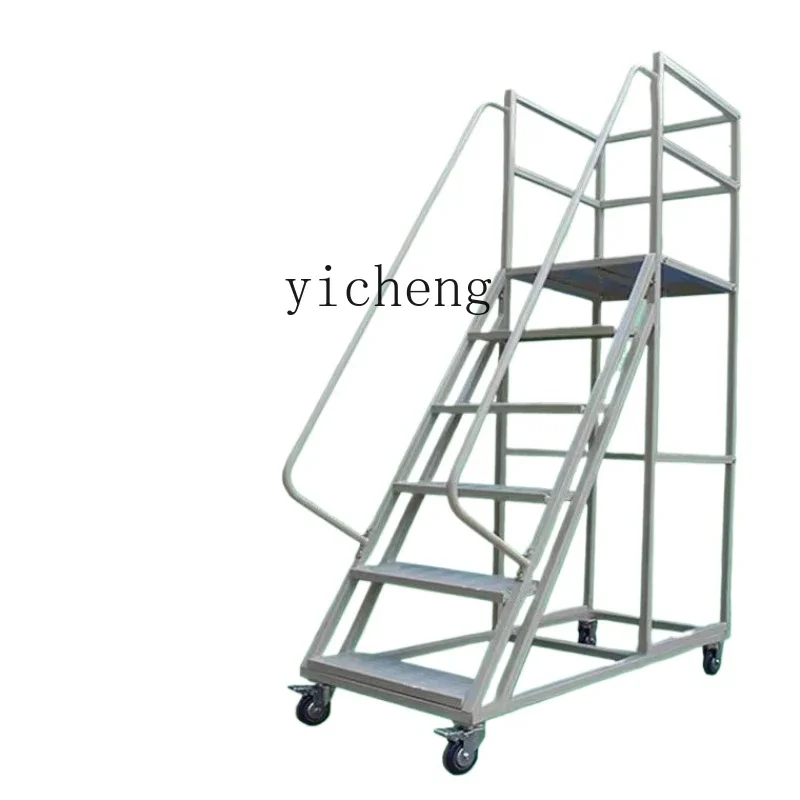 

warehouse climbing ladder movable platform ladder tally pick-up with wheel rack removable