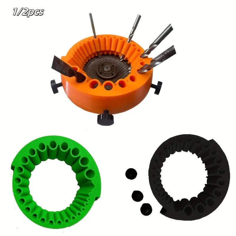 1/ 2 مجموعة من مبراة ومطاحن لقم الثقب شديدة التحمل - ملحقات ماكينة الحفر اليدوية، تصميم 24 فتحة، متوافق مع 2-1 #3