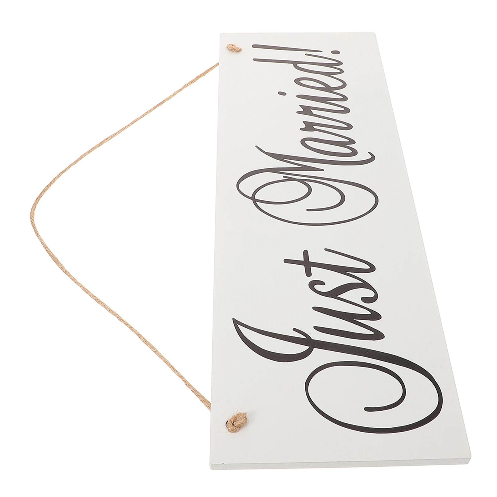 

Just Married Wedding Hanging Sign Wooden Board Decor For Ceremony Party White Black 40*14*0.9Cm Wooden Hanging Decoration