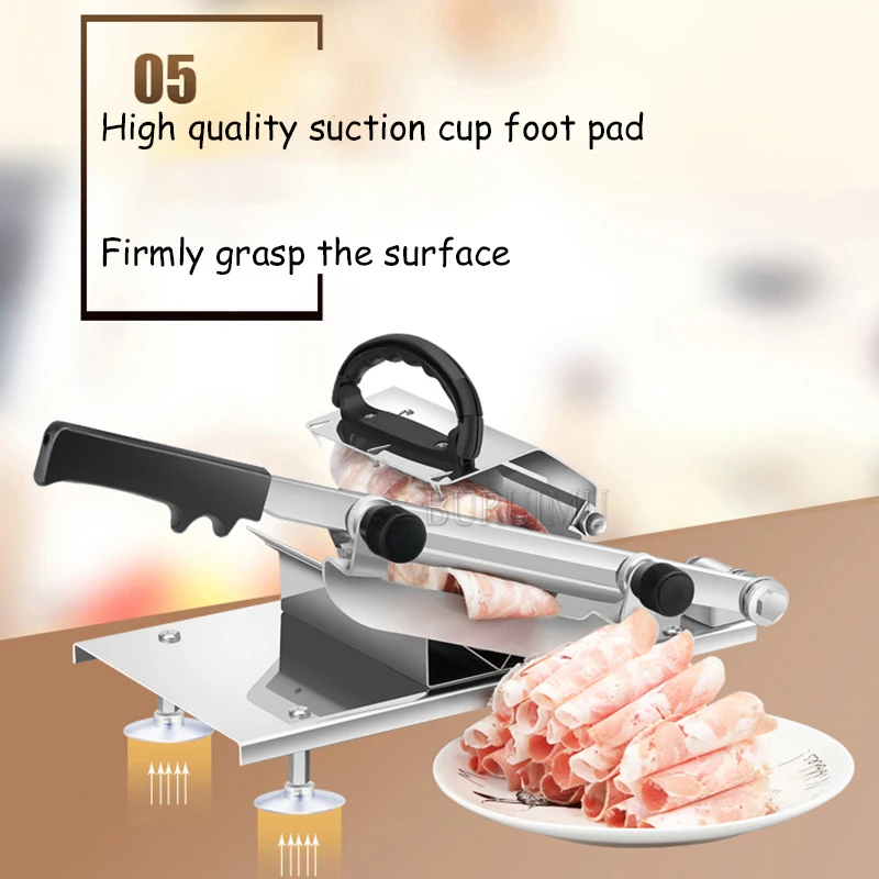 Commercial Household Manual Meat Slicer Lamb Beef Meatloaf Frozen Meat Cutting Machine Vegetable Mutton Rolls Hand Mincer Cutter