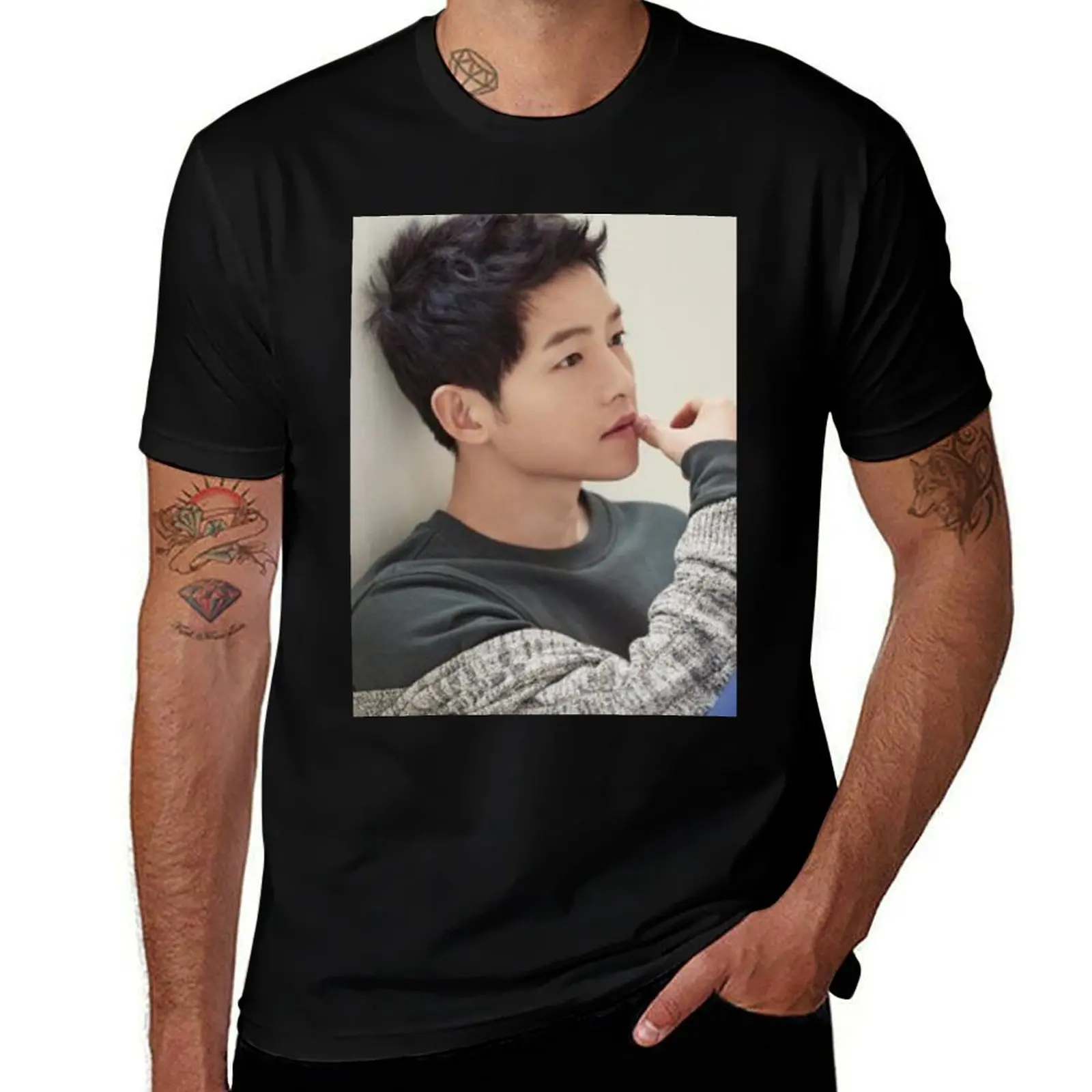 Song Joong Ki - V26 T-Shirt anime clothes designer shirts mens tall t shirts