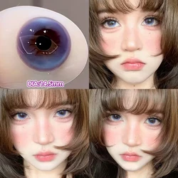 OVOLOOK-2pcs Beauty Pupils Natural Violet Lens Prescription Colored Contact Lenses for Eyes Myopia Eye Color Lenses Blue Lenses