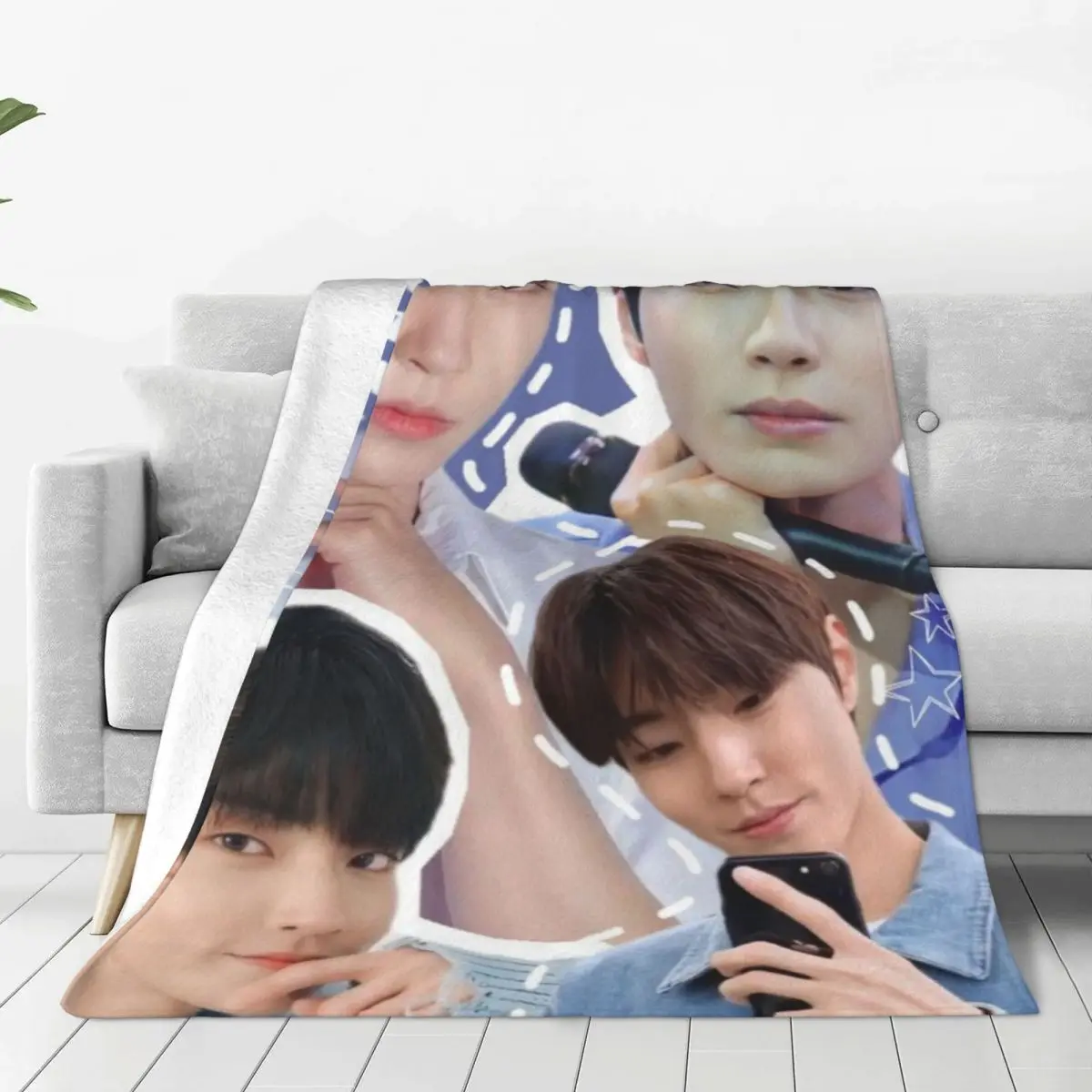 Hwang In Yeop Blanket Flange Textile Decor Portable Super Soft Throw Blankets for Home Office Plush Thin Quilt