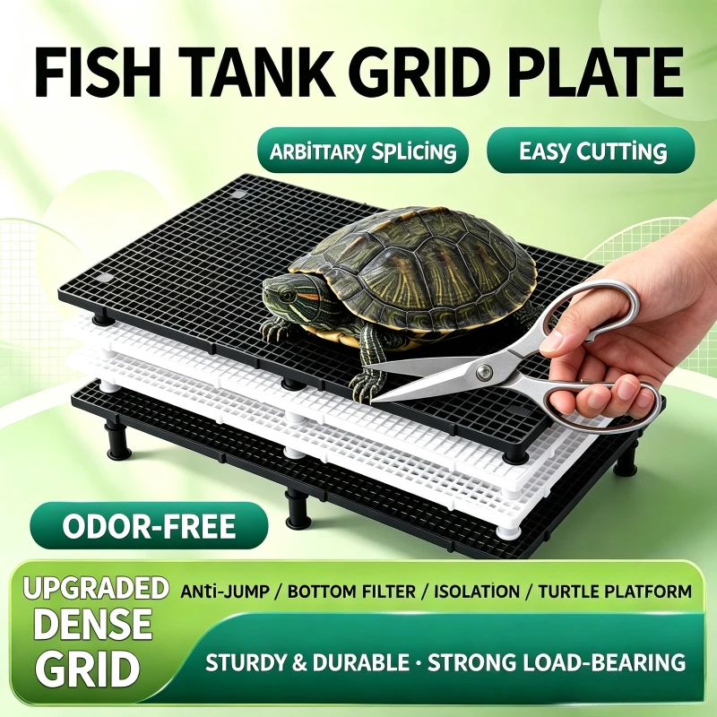 Multi-purpose Aquarium Bottom Filter Grid Plate Cuttable Fish Tank Filter Media Divider Isolation Pad for Turtle Tank