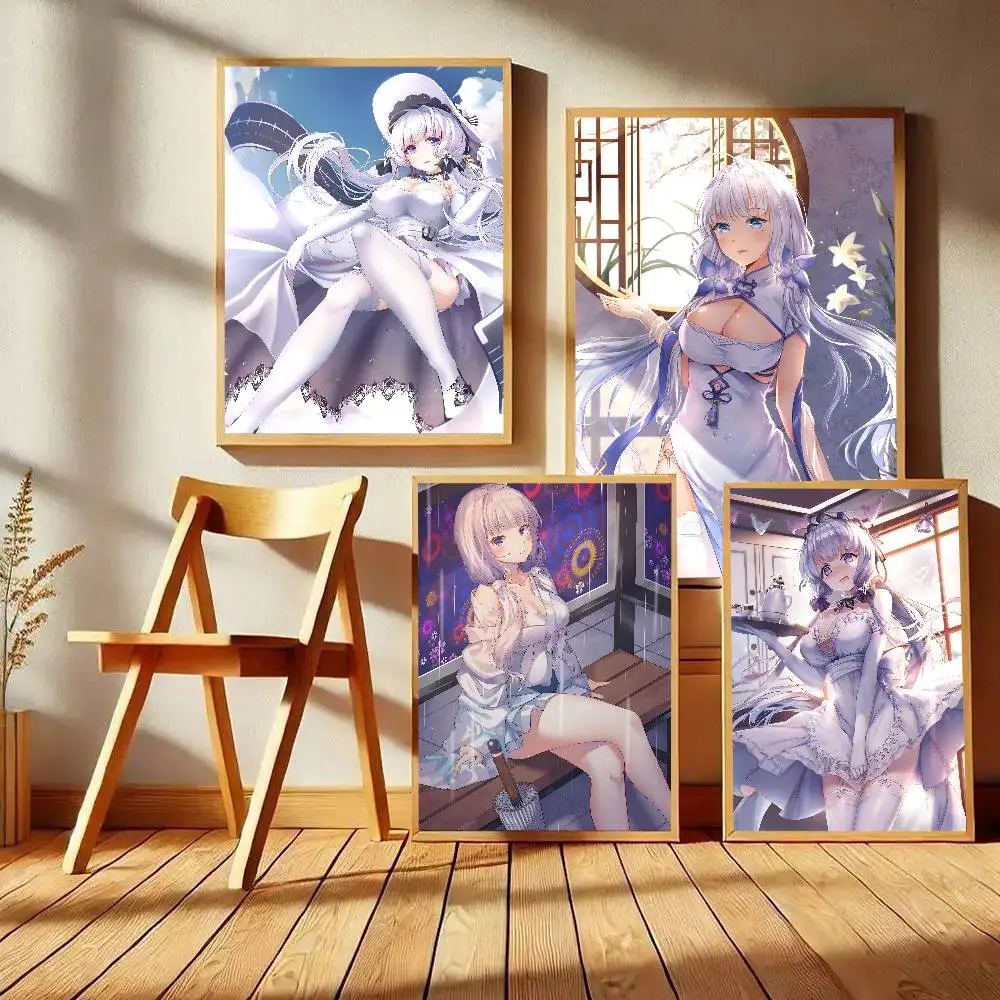 Illustrious A-Azur Lane Game Poster Art With Prints Home Bedroom Living Room Decoration Gift
