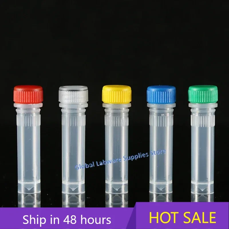 

500pcs 1.5ml Cryopreservation Tube Laboratory Freezing Tubes Centrifuge Tube Cryo-Tubes For Lab Analysis With Screw Cap