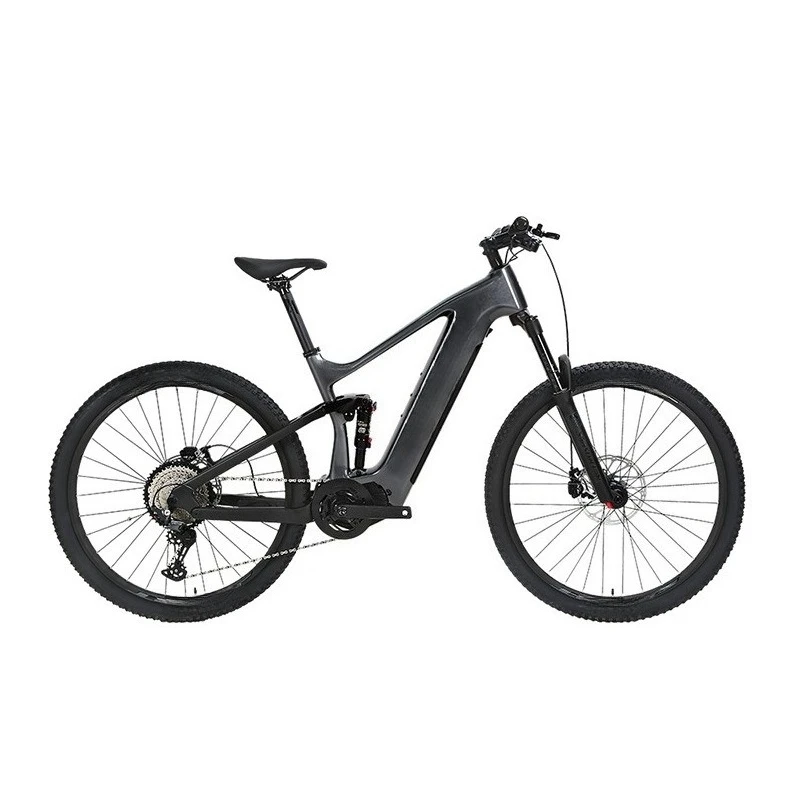 Lithium battery moped, mountain bike EM10 carbon fiber soft tail central motor assist bicycle double disc brake