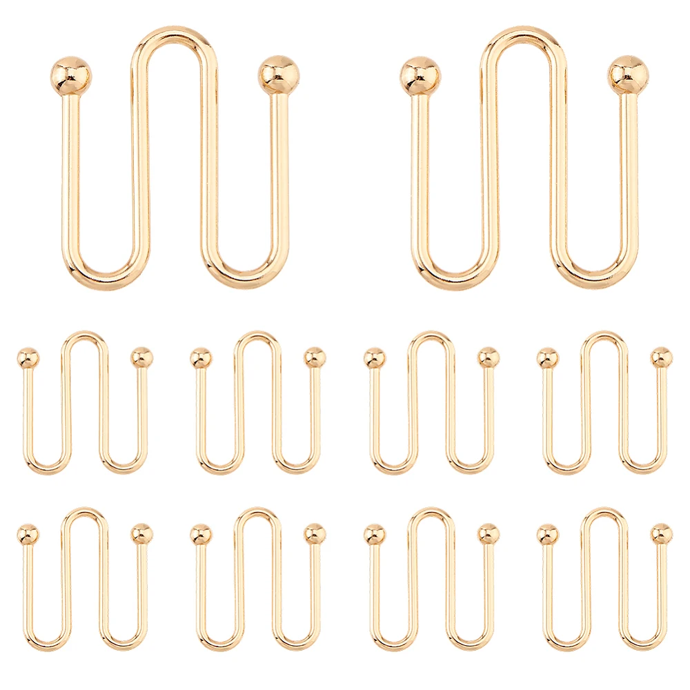 10Pcs Alloy U Shape Ring Bikini Clasp Bra Bikini Hook Closure Bra Buckles Front Closing 42.5x8mm for DIY