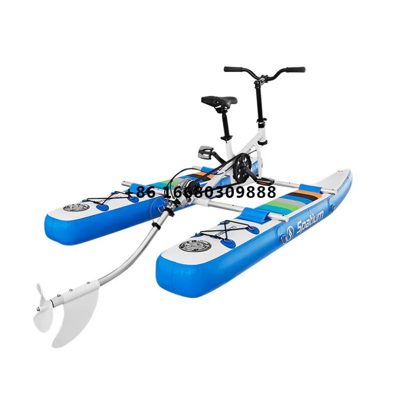 Favorite Factory hot selling customized marine sports inflatable bicycle pedal boat water floating bicycle for children