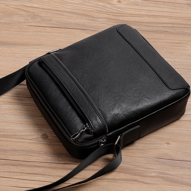 Genuine Leather Men Crossbody Bag Business Small Shoulder Bags For Men Fashion Messenger Bags Bolsa Masculina Flap