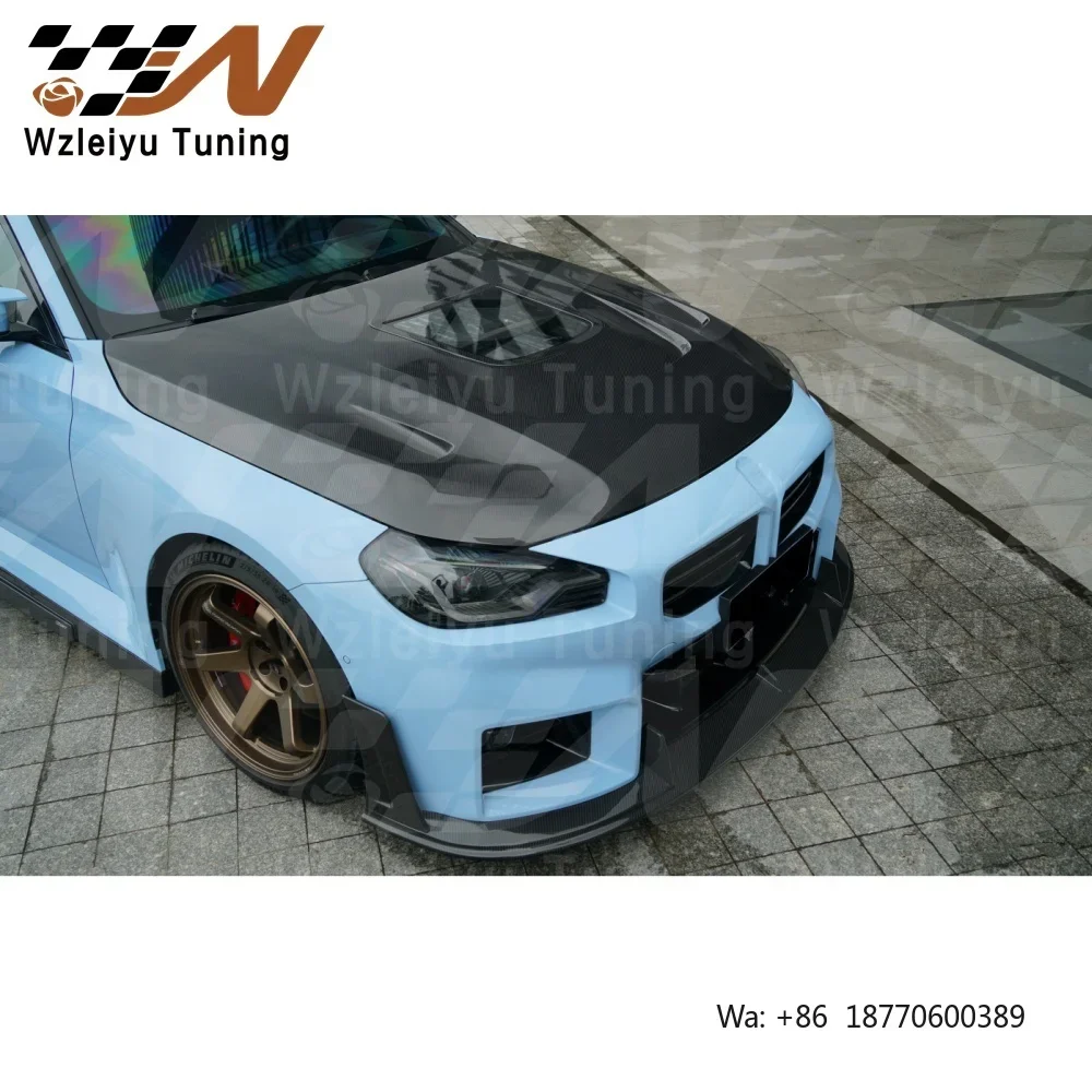 High Quality 2024 for BMW G87 M2 2024 New Style Front Hood Bonnet Tempered Glass with Included Screws Fit for Real Carbon Fiber
