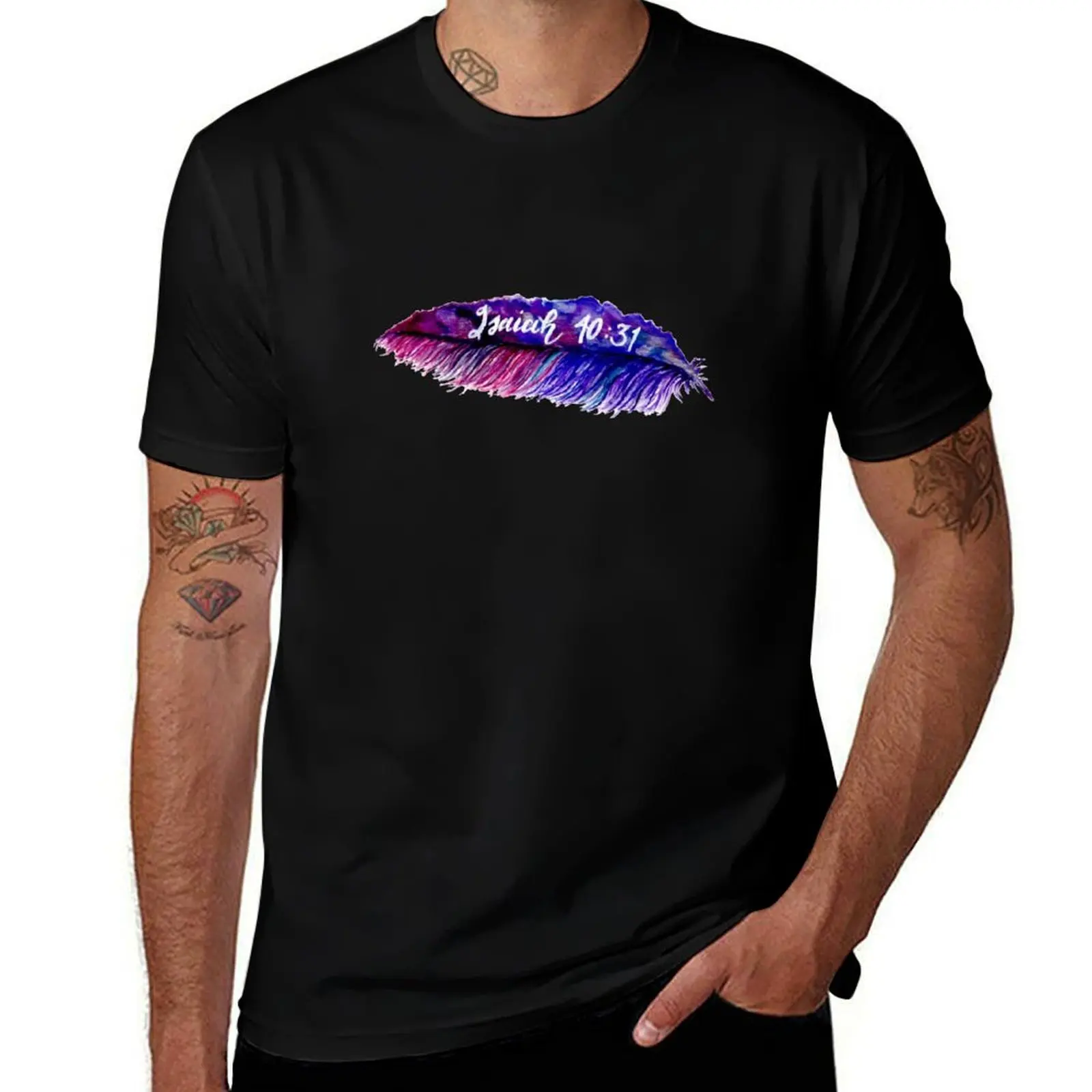 

Isaiah 40:31 Wings of Eagles Feather T-Shirt Plus Size Quick Dry Sports Tee